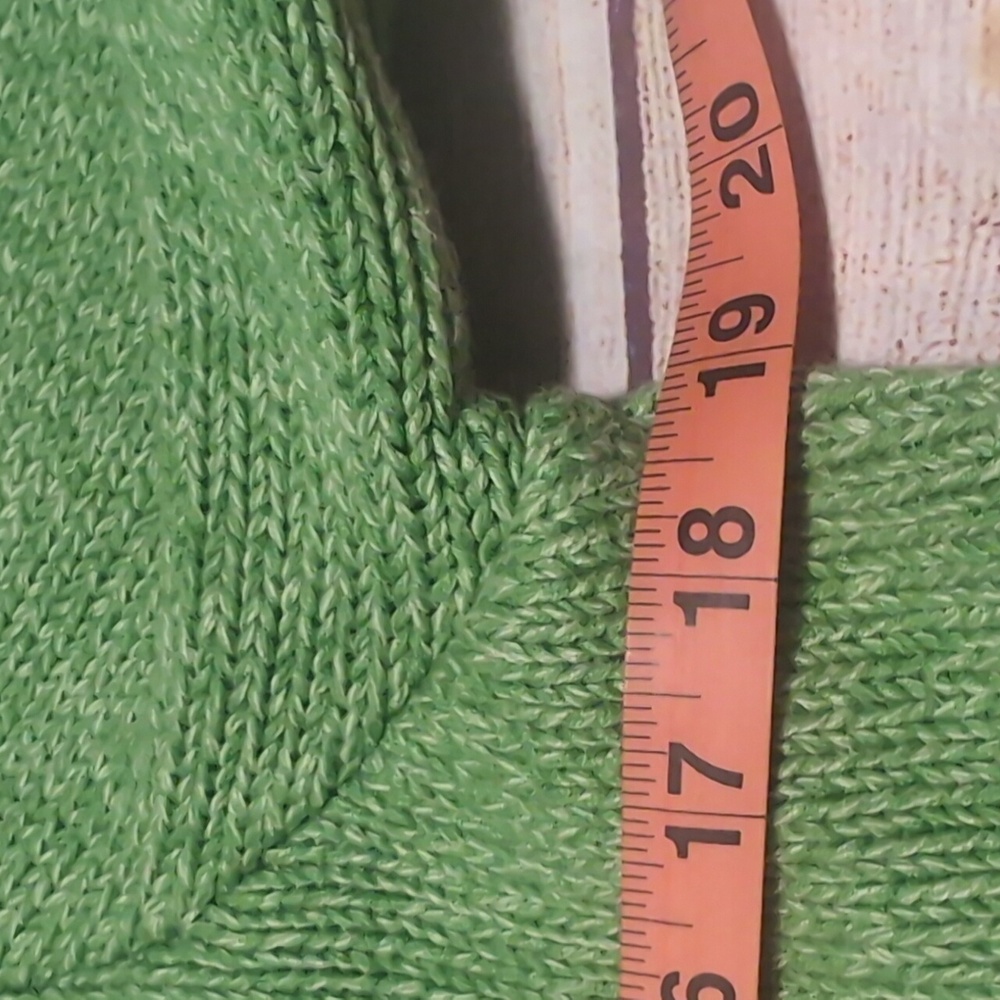 L.L. Bean Women's Green Knit Cotton Button Front Cardigan Size M - Picture 8 of 10